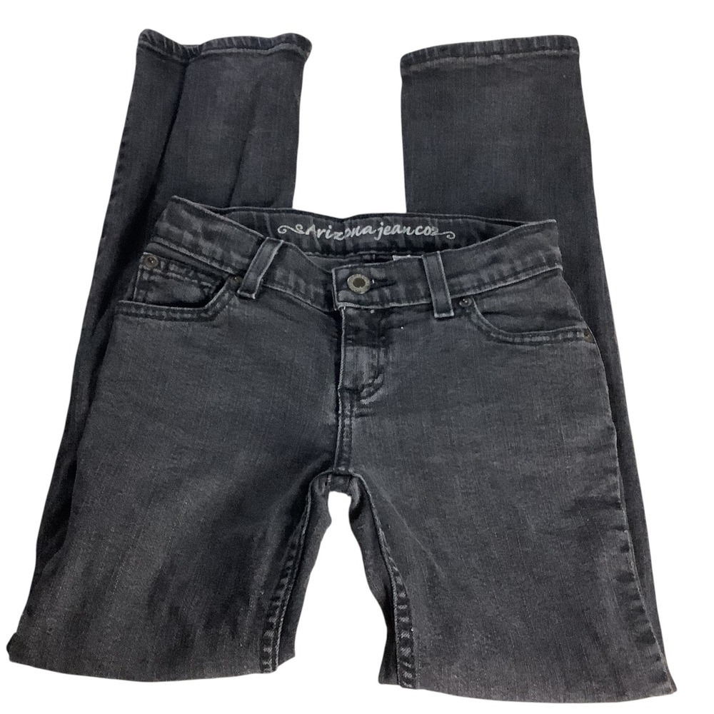 Arizona Jean Co Girls Jeans 8 Regular Black Bootcut Denim Y2K Grunge Skater